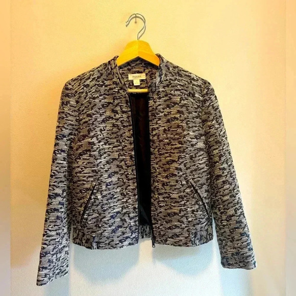 Fossil Jackets & Blazers - Fossil Brocade Bomber Jacket